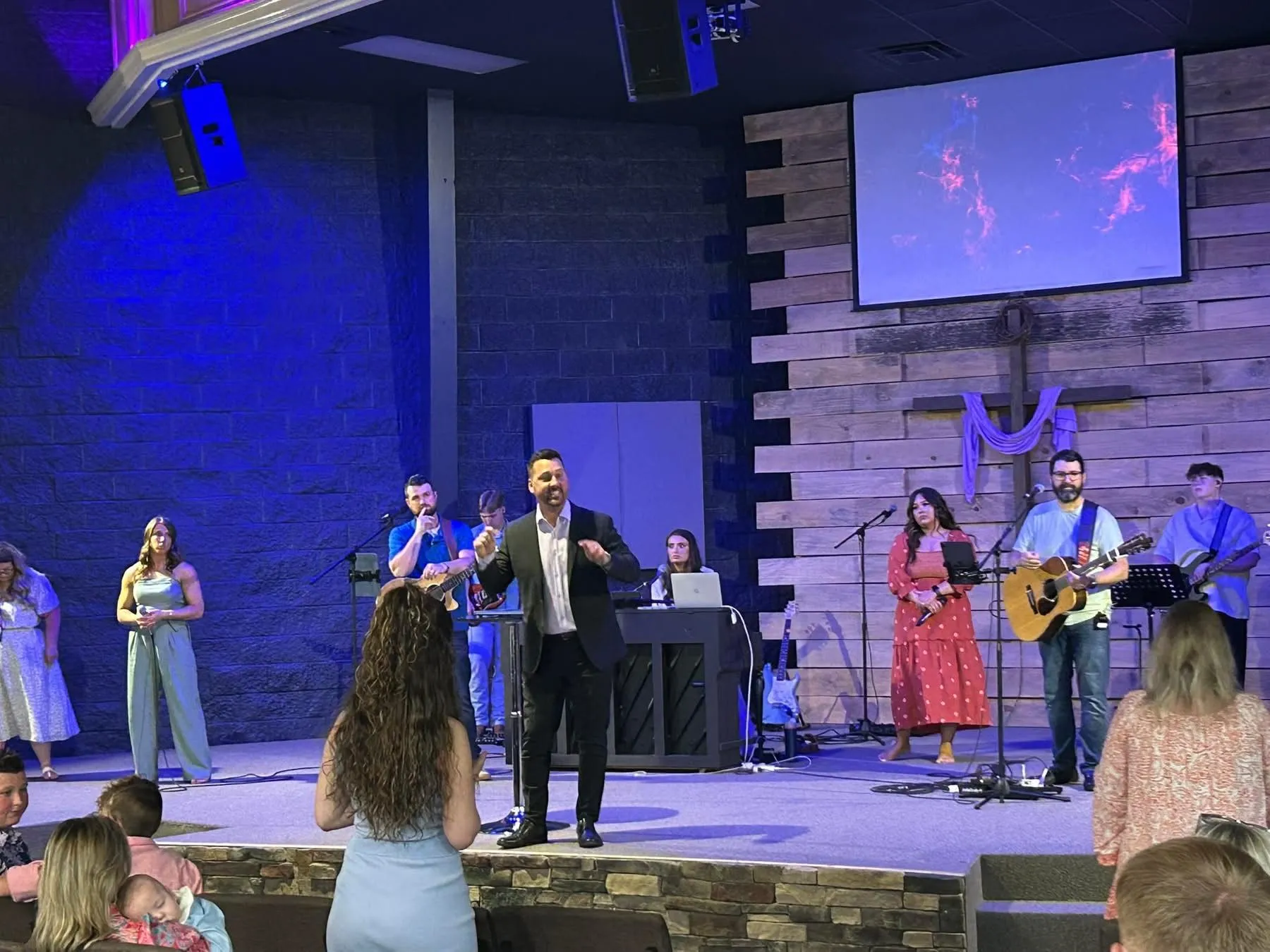 Cornerstone Church worship team leading a gathering in Jasper, Alabama